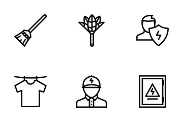 Hard Work Outline Icon Pack