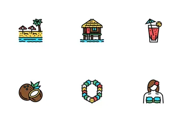 Hawaii Island Vacation Resort Icon Pack