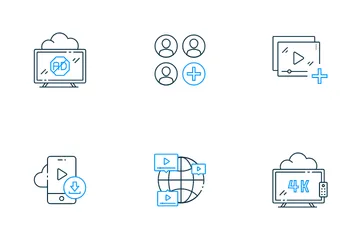 Servicio de medios OTT Icon Pack