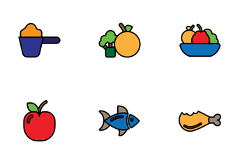 Health And Nutrition Colored Icon Pack