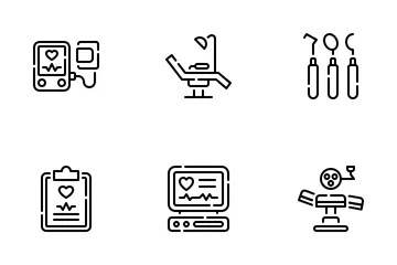 Health Office Equipment Icon Pack