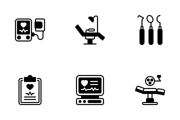 Health Office Equipment Icon Pack