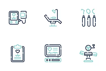 Health Office Equipment Icon Pack