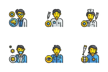 Health Professionals Avatars Icon Pack