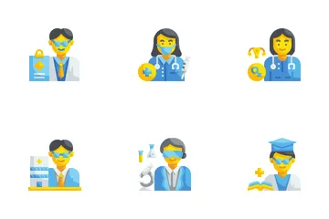 Health Professionals Avatars Icon Pack