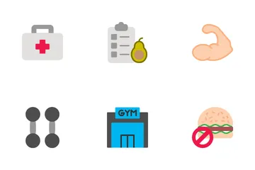Healthy Fitness And Gym Icon Pack