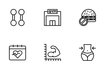 Healthy Fitness And Gym Icon Pack