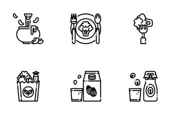 Healthy Food And Vegan Icon Pack