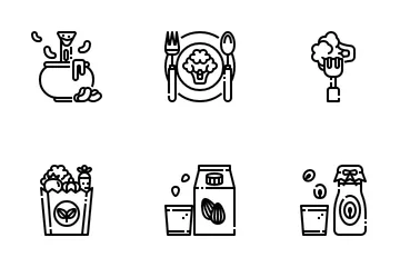 Healthy Food And Vegan Icon Pack