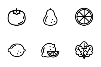 Healthy Fruit And Vegetables Icon Pack