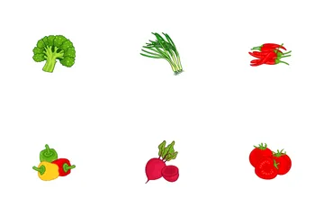 Healthy Vegetable Food Icon Pack
