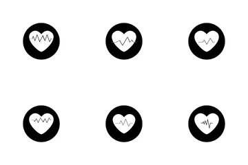 Heartbeat Circle Icon Pack