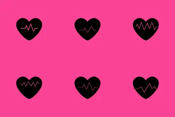 Heartbeat Glyph Icon Pack