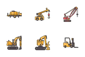 Heavy Construction Equipment Icon Pack