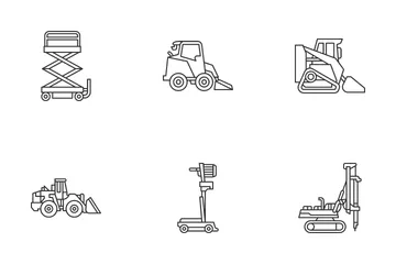 Heavy Construction Equipment Icon Pack