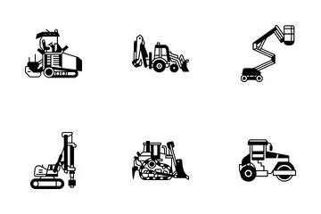 Heavy Construction Equipment Icon Pack