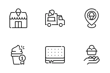 Heladería Paquete de Iconos