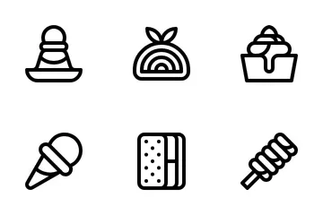 Helado y golosinas congeladas Paquete de Iconos
