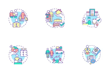 Helping Refugees Icon Pack