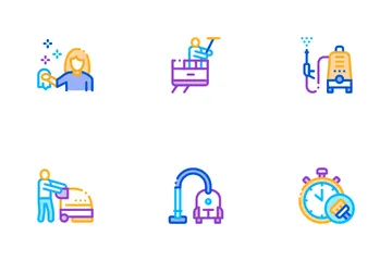 Herramienta de servicio de limpieza Paquete de Iconos