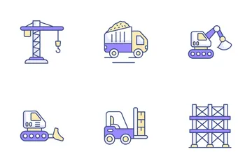 Herramientas y industria de la construcción Paquete de Iconos