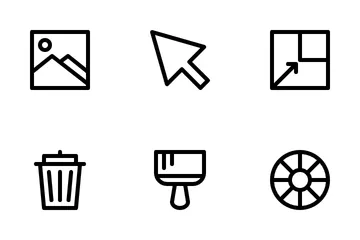 Herramientas de diseño gráfico Paquete de Iconos