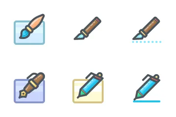 Herramientas de escritura (de colores) Paquete de Iconos