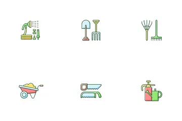 Herramientas de jardinería Paquete de Iconos