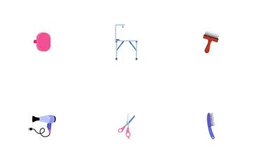 Herramientas para el cuidado de mascotas Paquete de Iconos