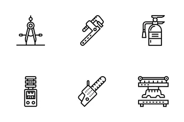 Herramientas y máquinas técnicas Paquete de Iconos