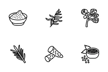 Hierbas y especias Paquete de Iconos