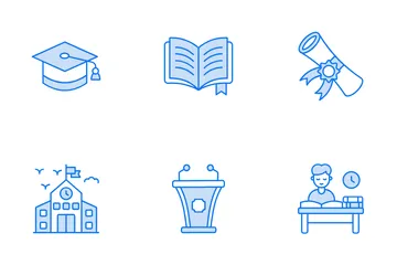 Higher Education And Physics Icon Pack