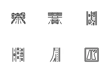 Highway Road Lane Icon Pack