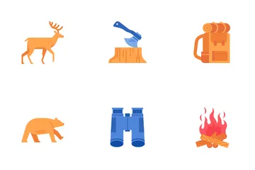 Hiking And Camping Icon Pack