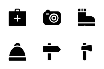 Hiking And Camping Icon Pack