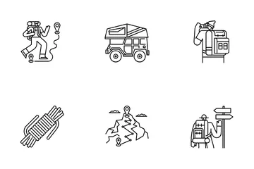 Hiking And Camping Icon Pack