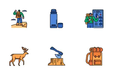 Hiking And Camping Icon Pack