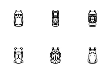 Hiking Backpack Trail Adventure Icon Pack
