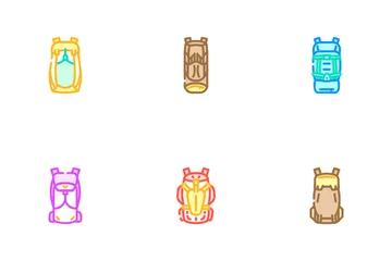Hiking Backpack Trail Adventure Icon Pack
