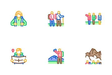 Hiking Extreme Tourism Icon Pack