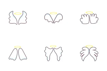 Himmlische Engel und Engelsflügel Symbolpack