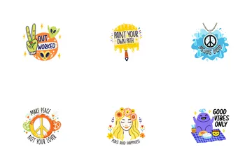 Hippie Stickers Icon Pack