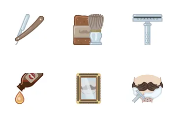 Hipster Barber Shop Icon Pack