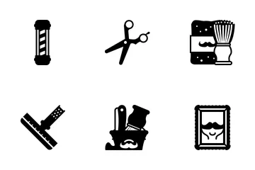 Hipster Barber Shop (glyph) Icon Pack