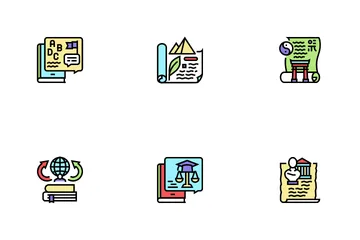 History Learn Educational Lesson Icon Pack