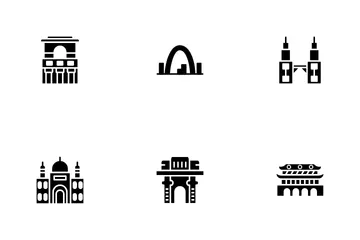 Lugares emblemáticos y monumentos Icon Pack