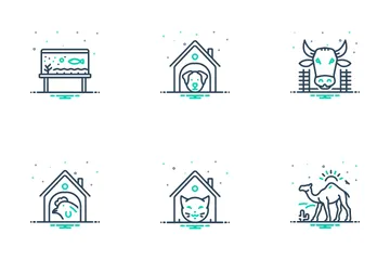 Hogar de animales Paquete de Iconos