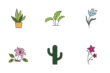 Hojas y plantas Paquete de Iconos