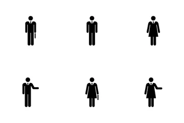 Hombre y mujer - gente de negocios Paquete de Iconos