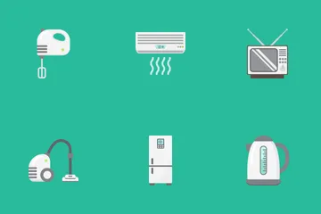 Home Appliances Flat Icons Icon Pack